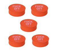 Fisura Lot de 5 couvercles anti-drogue « F*ck off » rouge - 5 pièces - Protection de boisson originale - Couvercle réutilisable - Protection anti-déversement en silicone - 5 pièces