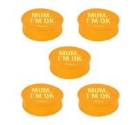 Fisura Lot de 5 couvercles anti-drogue « Mum, I'm ok » - 5 pièces - Protection de boisson originale - Couvercle réutilisable - Protection anti-fuite en silicone