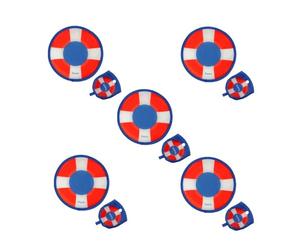 fisura. Lot de 5 éventails ronds pliables « Flotteur » - Ventilateur à main pliable original - Frisbee - Bleu - 20 cm, Lot de 5 flotteurs, taille unique