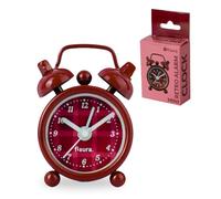 Fisura Mini réveil Original Grenat Alarme rétro analogique Mini réveil de Voyage pour Chambre à Coucher, Table de Chevet et Bureau 4 cm x 6,2 cm