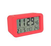 Fisura - Montre réveil numérique LED Montre indicateur de Date et de température. 2 alarmes. Bouton Snooze. 2 Piles AAA. Caoutchouc ABS Dimensions : 12 x 5,5 x 7 (Rouge)