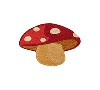 Fisura Paillasson d'entrée casa avec formes. Paillasson original en coco avec base antidérapante en PVC. Dimensions : 70 x 40 cm (champignon, rouge)