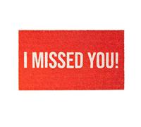 Fisura - Paillasson d'entrée I Missed You en Fibre de Coco avec Base antidérapante en PVC. Tapis intérieur Rouge Peint à la Main avec Message Amusant. Dimensions : 70 cm x 40 cm.