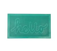 Fisura. - Paillasson en Caoutchouc Original Hello. Vert. Interieur avec Pointes. Message. 70 x 40 cm.