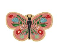Fisura - Paillasson entrée Maison Papillon en Noix de Coco avec Support antidérapant en PVC. Paillasson de Forme Originale. Dimensions : 65 cm x 40 cm x 1,5 cm.