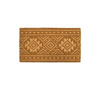 Fisura - Paillasson Original en Noix de Coco avec Support antidérapant en PVC. Paillasson d'entrée. Peint à la Main. Taille : 70 cm x 40 cm. (Tribal, Marron)