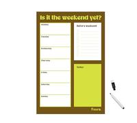 Fisura - Planner magnétique pour réfrigérateur “is the weekend yet?”, planificateur hebdomadaire aimanté avec feutre effaçable inclus, organisateur familial et liste de courses pour maison, 30 x 45 cm