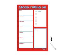 Fisura - Planner magnétique pour réfrigérateur “family matters”, planificateur hebdomadaire aimanté avec feutre effaçable inclus (Modo rutina on)