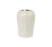 FISURA - Porte-ustensiles original en forme de toque de cuisine. Pot à ustensiles en céramique. Rangement de cuisine blanc. 12 x 12 x 22,5 centimètres.