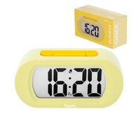 Fisura - Réveil Digital Jaune, réveil LED écran Affichage 12/24 Heures avec rétroéclairage, Horloge Chambre à Piles, Fonctionne avec 3 AAA Non incluses