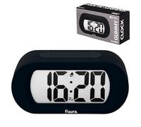 Fisura - Réveil Digital Noir, réveil LED écran Affichage 12/24 Heures avec rétroéclairage, Horloge Chambre à Piles, Fonctionne avec 3 AAA Non incluses