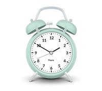 fisura. - Réveil Matin Menthe et Blanc. Reveil Analogique avec veilleuse à LED. Silencieux sans Tic-Tac. Cadran de 9 centimètres. Dimensions : 11,7x5,5x16. en Métal et ABS