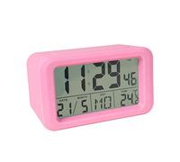 Fisura - Réveil numérique Rose avec LED. Réveil Vert Silencieux. Indicateur de Date et de température. 2 alarmes. Bouton Snooze. Réveil numérique à Piles. 12x5,5x7