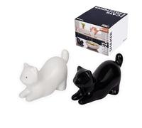 Fisura Salière et poivrière originale « chats » - Set de sel et poivre pour la table et la cuisine en forme de chiens - Ensemble salière et poivrière en céramique - Design original décoratif - 10 x 8