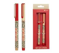 Fisura - Set de 2 stylos noirs “My wild week”, lot originaux à encre noire, stylos en métal avec capuchon, corps métallique élégant pour bureau, école ou télétravail, idée cadeau originale