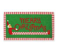 Fisura - Tapis d’entrée “Merry Christmas” en Coco avec Base antidérapante en PVC. Tapis de Noël Rouge et Vert, avec Un Message Original pour des Cadeaux de fête. Taille : 70 x 40 cm.