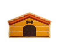 Fisura - Tapis de Porte extérieur “Maison Chien” en Coco avec Base antidérapante en PVC. Tapis de Forme Originale. Tapis de Chiens. Peint à la Main. Dimensions : 70 cm x 40 cm