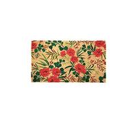 fisura. - Tapis intérieur en Noix de Coco. Paillasson antidérapant en PVC. Paillasson d'entrée. Peint à la Main. Taille : 70 cm x 40 cm. (Fleurs, Multicolores)
