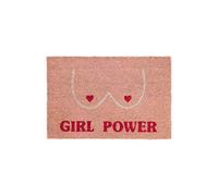 fisura. - Tapis intérieur en Noix de Coco. Paillasson antidérapant en PVC. Paillasson Original Peint à la Main. Taille : 70 cm x 40 cm. (Girl Power, Rose)