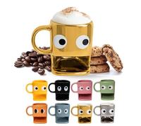 Fisura - Tasse originale à offrir ‘yeux’. Tasse avec support à biscuits dorée. Céramique avec espace pour biscuits. Capacité de 240 ml. Idée déco.