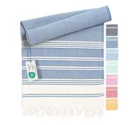Fit-Flip Serviette de Plage hammam - Fouta en Coton 100% | Bleu, 100x200cm Diamond, drap turque léger à séchage rapide, accessoire parfait comme drap de plage XXL ou paréo
