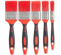 Fit for The Job Ensemble de 5 pinceaux à Manche Souple sans Perte de Poils pour Une Finition Lisse avec peintures-émulsions à Aspect Brillant et satiné sur Les Murs, plafonds, Meubles, Bois et métal