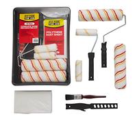 Fit For The Job Kit décoration pour la maison, 10 pièces Prêt à l’emploi, comprend Rouleaux Plateau Pinceau, Bâche protection, Agitateur-Rouleaux peinture murs et plafonds émulsion