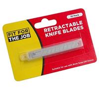 Fit For The Job Lot de 10 lames sécables pour cutter 9mm pour bricolage | maison et loisirs créatifs avec 12 sections sécables en acier inoxydable pour une longue durée de vie