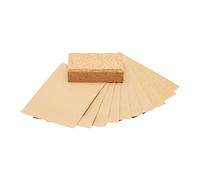 Fit For The Job Lot de 11 pcs pour ponçage - 3 feuilles grains fins, 4 grains moyens, 3 gros grains et bloc en liège pour poncer bois, meubles, métal, plâtre pour rénover, décorer la maison et plus