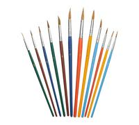 Fit For The Job Lot de 12 pinceaux Artiste 100% Poils de chèvre | plusieurs tailles pour aquarelle, encre et acrylique, loisirs créatifs enfants et adultes, graphisme, bricolage
