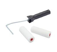 Fit For The Job Lot de 2 Mini rouleaux en mousse 100mm avec monture pour peinture artisanale aspect brillant et satiné, sous-couche et apprêt, pour finition lisse sur surfaces en bois et en métal