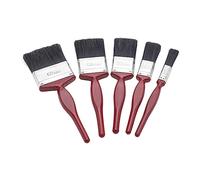 Fit For The Job Lot de 5 pinceaux de plusieurs tailles pour une finition lisse avec peintures-émulsions à aspect brillant et satiné sur murs, plafonds, meubles, bois, métal - Pinceaux pour bois, placo
