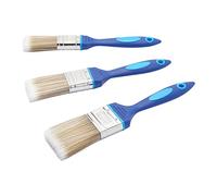 Fit For The Job No Bristle Loss 3 Piece DIY Paint Brush Set for A Smooth Finish with Emulsion, Gloss and Satin Paints on Walls, Ceilings, Furniture, Wood & Metal - Contains 1", 1.5", 2" Brushes