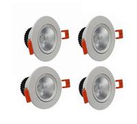 Fitlin 4 spots LED encastrables, plafonnier encastré, CRI ≥ 85, spots COB for salon, éclairage antiéblouissant avec angle de faisceau de 30°(Neutral Light(4000k),5W)