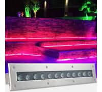 Fitlin Lumières enterrées extérieures RVB - Lumières de paysage à LED au sol - Lampadaire de jardin extérieur Lampadaire d'éclairage de chemin étanche, Spot à encastrer au sol à LED(12V(6W))
