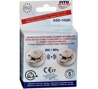 FITO - Mini interconnecté, détecteur de fumée sans fil 3v lithium fix 10ans - ASD10QR