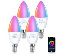 Fitop Ampoules intelligentes Alexa, Ampoule LED WiFi E14 Dimmable 4.9W 470Lm, RGB 16 Millions de Couleurs, Contrôle APP Compatible Avec Alexa/Google Home, Commande Vocale, Paquet de 4