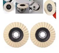FiTspi Lot de 2 disques à lamelles en feutre de 115 mm, disques de polissage en laine, disques de polissage pour meuleuse d'angle pour polir le métal et le bois