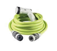 Fitt Tuyau d'arrosage extensible IKON 25 m, compact, léger, pistolet multi-jet, Lime