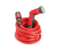 FITT YOYO UP 10 m, Tuyau d'arrosage extensible avec Pistolet Multi-jet et Crochet pour Clôtures, Rouge