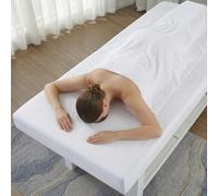Fitted Massage Table Sheet Cover Waterproof Oilproof Reusable Spa Bed Cover with Face Hole, Elastic Stretch Lash Bed Sheet for Esthetician, Waxing, Tattoo and Beauty Salon(Blanc,75x28in (with hole))