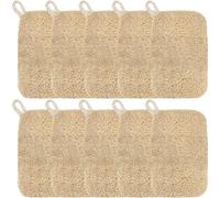Fituenly Lot de 10 Éponges Naturelles en Luffa pour Cuisine, Éponges À Vaisselle Compostables