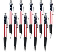 Fituenly Lot de 10 Stylos À Bille Rétractables, Motif Drapeau Américain Patriotique, pour Le Souvenir De Fête du 4 Juillet