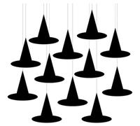 Fituenly Lot de 12 Chapeaux De Sorcière Flottants À Suspendre pour Halloween, avec Corde, pour Décorations De Fête Intérieures Extérieures
