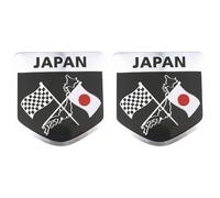Fituenly Lot De 2 Autocollants 3D Motif Drapeau Japonais pour Voiture, Emblème, Badge, Accessoires pour Voiture