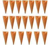 Fituenly Lot de 20 Cornets De Glace Réalistes en PVC, Accessoires Décoratifs Miniatures pour Fêtes d'anniversaire, Vitrines De Magasins Photographie.