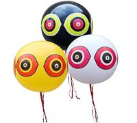 Fituenly Lot De 3 Ballons Anti-Oiseaux - Épouvantail Rond À Suspendre - Ballon avec Yeux Réfléchissants Crépitants - Effaroucheur d'oiseaux pour Pigeons, Étourneaux, Corbeaux Choucas