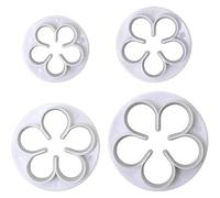Fituenly Lot De 4 Emporte-pièces en Plastique en Forme De Fleur De Rose, pour Pâtisserie, Fondant, Biscuits, Décoration De Gâteaux, Outils De Cuisson