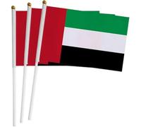 Fituenly Lot de 50 Mini Drapeaux à Main Ronds des Émirats Arabes Unis, décorations de fête pour défilés, Festivals et Festivals internationaux