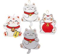 Fituenly Serviettes De Toilette Mignonnes À Motif Chat (Lot De 4), Épaisses, À Séchage Rapide, Couleur Corail, Absorbantes, À Suspendre dans Salle De Bain pour Un Usage Quotidien.